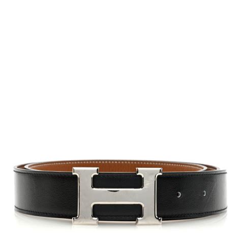 HERMES Box Togo 32mm Cape Cod Belt 90 36 Black Gold